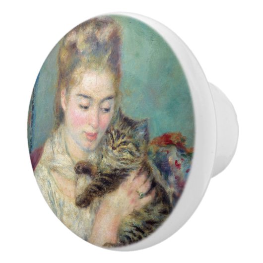 Pierre-Auguste Renoir - Frau mit Katze Keramikknauf (Rechts)