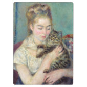 Pierre-Auguste Renoir - Frau mit Katze Klemmbrett (Rückseite)