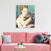 Pierre-Auguste Renoir - Frau mit Katze Leinwanddruck (Insitu (Wohnzimmer))
