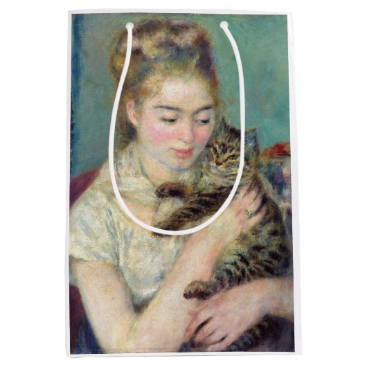 Pierre-Auguste Renoir - Frau mit Katze Mittlere Geschenktüte (Vorderseite)