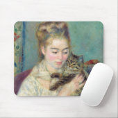 Pierre-Auguste Renoir - Frau mit Katze Mousepad (Mit Mouse)