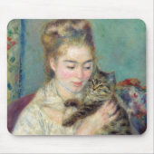 Pierre-Auguste Renoir - Frau mit Katze Mousepad (Vorne)