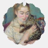Pierre-Auguste Renoir - Frau mit Katze Ornament Karte (Rückseite)