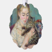 Pierre-Auguste Renoir - Frau mit Katze Ornament Karte (Links)