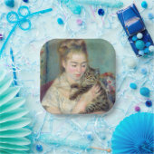Pierre-Auguste Renoir - Frau mit Katze Pappteller (Party)