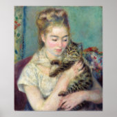 Pierre-Auguste Renoir - Frau mit Katze Poster (Vorne)
