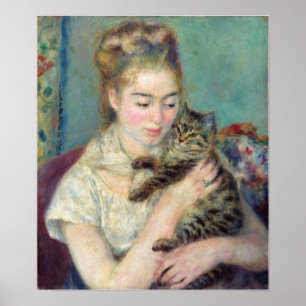 Pierre-Auguste Renoir - Frau mit Katze Poster