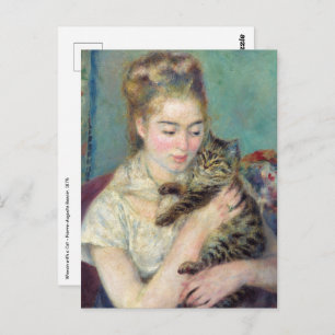 Pierre-Auguste Renoir - Frau mit Katze Postkarte