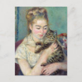 Pierre-Auguste Renoir - Frau mit Katze Postkarte (Vorderseite)