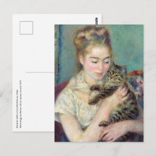 Pierre-Auguste Renoir - Frau mit Katze Postkarte