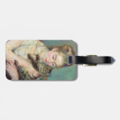 Pierre-Auguste Renoir - Frau mit Katze - QR-Code Gepäckanhänger (Rückseite horizontal)