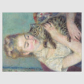 Pierre-Auguste Renoir - Frau mit Katze Seidenpapier (Vorderseite)