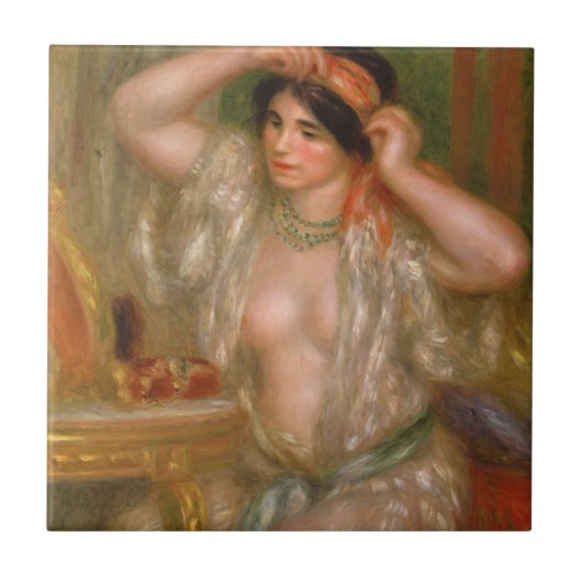 Pierre Auguste Renoir | Gabrielle am Spiegel Fliese (Vorderseite)