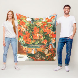 Pierre-Auguste Renoir Geraniums and Cats Fleecedecke