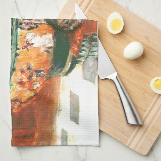 Pierre-Auguste Renoir Geraniums and Cats Geschirrtuch (Viertel Falte)