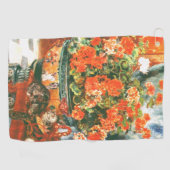 Pierre-Auguste Renoir Geraniums and Cats Golfhandtuch (Horizontal)