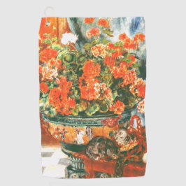 Pierre-Auguste Renoir Geraniums and Cats Golfhandtuch