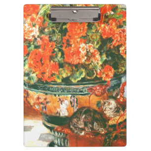 Pierre-Auguste Renoir Geraniums and Cats Klemmbrett