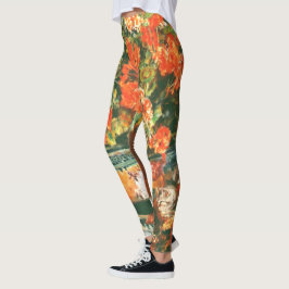 Pierre-Auguste Renoir Geraniums and Cats Leggings
