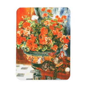 Pierre-Auguste Renoir Geraniums And Cats Magnet