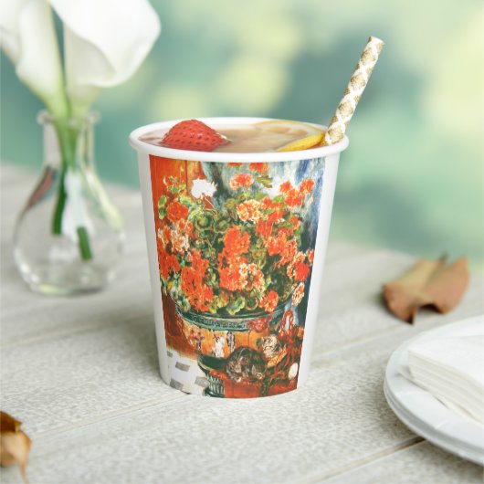 Pierre-Auguste Renoir Geraniums and Cats Pappbecher (In Situ)