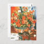 Pierre-Auguste Renoir Geraniums and Cats Postkarte (Vorne/Hinten)