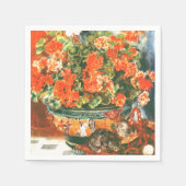 Pierre-Auguste Renoir Geraniums and Cats Serviette (Vorderseite)
