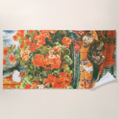 Pierre-Auguste Renoir Geraniums and Cats Strandtuch (Vorderseite)