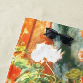 Pierre-Auguste Renoir Geraniums and Cats Strandtuch (Beispiel)