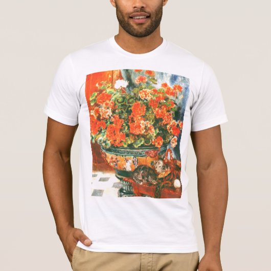 Pierre-Auguste Renoir Geraniums and Cats T-Shirt (Vorderseite)