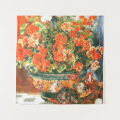 Pierre-Auguste Renoir Geraniums and Cats Wandteppich (Vorderseite)