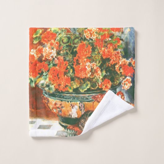 Pierre-Auguste Renoir Geraniums and Cats Waschlappen (Waschlappen)
