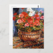 Pierre-Auguste Renoir Geraniums in einem Kupferbec Postkarte (Vorne/Hinten)
