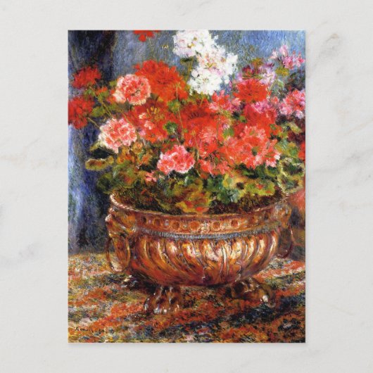 Pierre-Auguste Renoir Geraniums in einem Kupferbec Postkarte (Vorderseite)