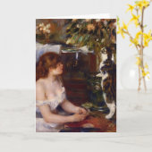 Pierre-Auguste Renoir- Girl und Cat Karte (Gelbe Blume)