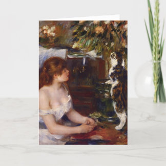 Pierre-Auguste Renoir- Girl und Cat Karte
