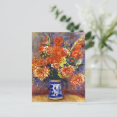 Pierre Auguste Renoir Gladiolas und Dahlias Postkarte (Stehend Vorderseite)
