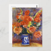 Pierre Auguste Renoir Gladiolas und Dahlias Postkarte (Vorne/Hinten)