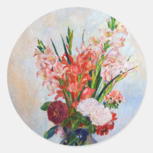 Pierre-Auguste Renoir - Gladioli Runder Aufkleber