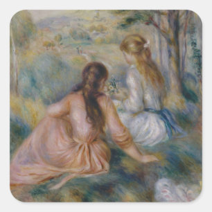 Pierre Auguste Renoir in der Wiese Quadratischer Aufkleber