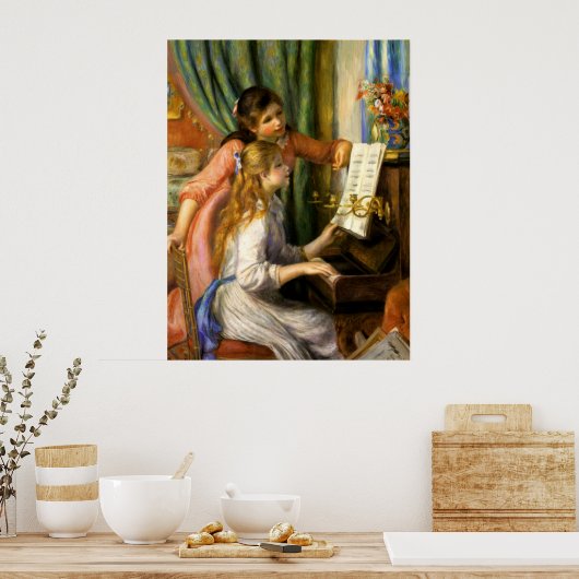 Pierre-Auguste Renoir - Jeunes Filles au Piano Poster (Küche)