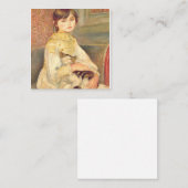 Pierre Auguste Renoir - Julie Manet with Cat Quadratische Visitenkarte (Vorne/Hinten)