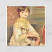 Pierre Auguste Renoir - Julie Manet with Cat Quadratische Visitenkarte (Vorderseite)