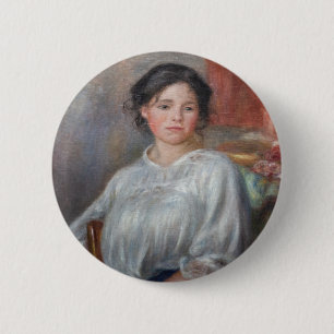 Pierre-Auguste Renoir - Junge Frau sitzt Button