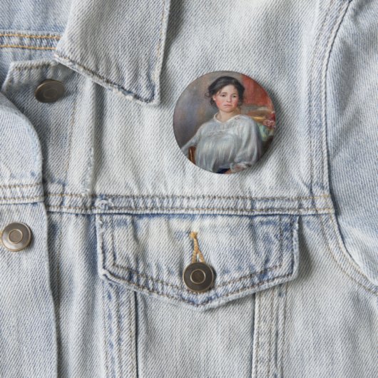 Pierre-Auguste Renoir - Junge Frau sitzt Button (Beispiel)