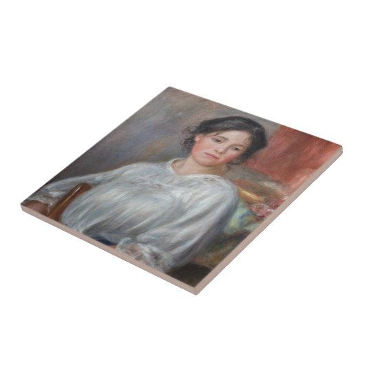 Pierre-Auguste Renoir - Junge Frau sitzt Fliese (Seite)