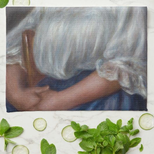 Pierre-Auguste Renoir - Junge Frau sitzt Geschirrtuch (Gefaltet)