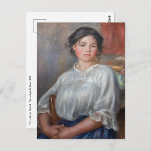 Pierre-Auguste Renoir - Junge Frau sitzt Postkarte