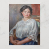 Pierre-Auguste Renoir - Junge Frau sitzt Postkarte (Vorderseite)