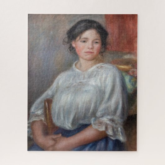 Pierre-Auguste Renoir - Junge Frau sitzt Puzzle (Vertikal)